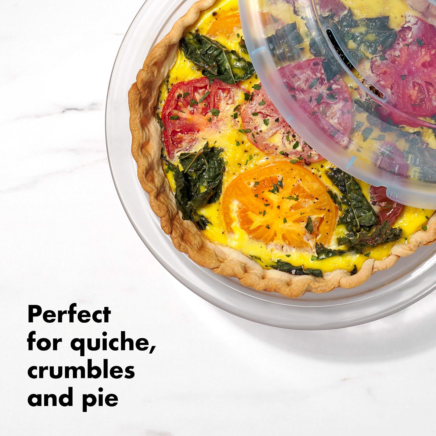 OXO Good Grips Glass Pie Plate with Lid - Durable, Oven-Safe Design for Perfect Baking