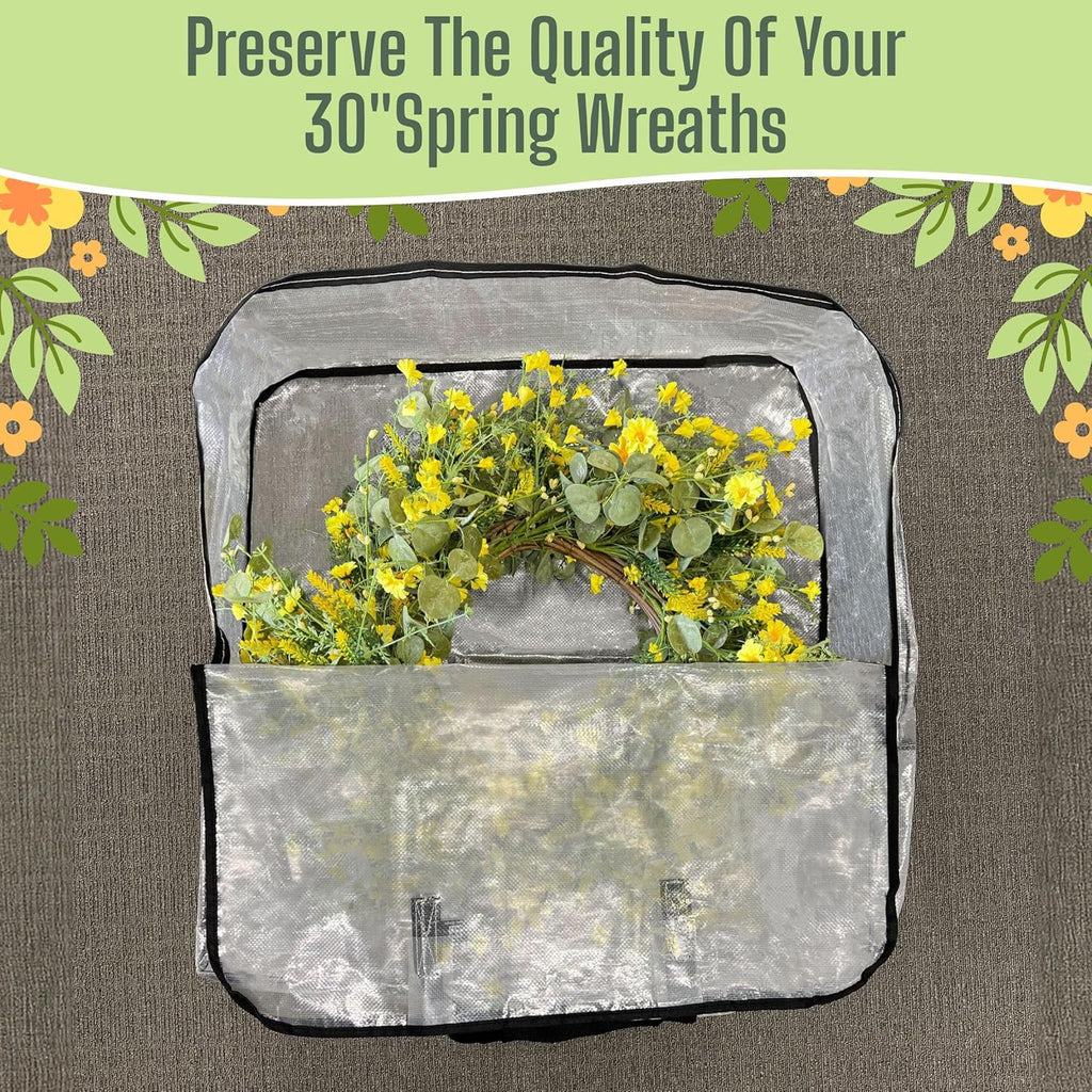 VENO Clear Moving Bags - 4 Pack Heavy Duty Storage Totes for 30" Wreaths, Clothes & Bedding