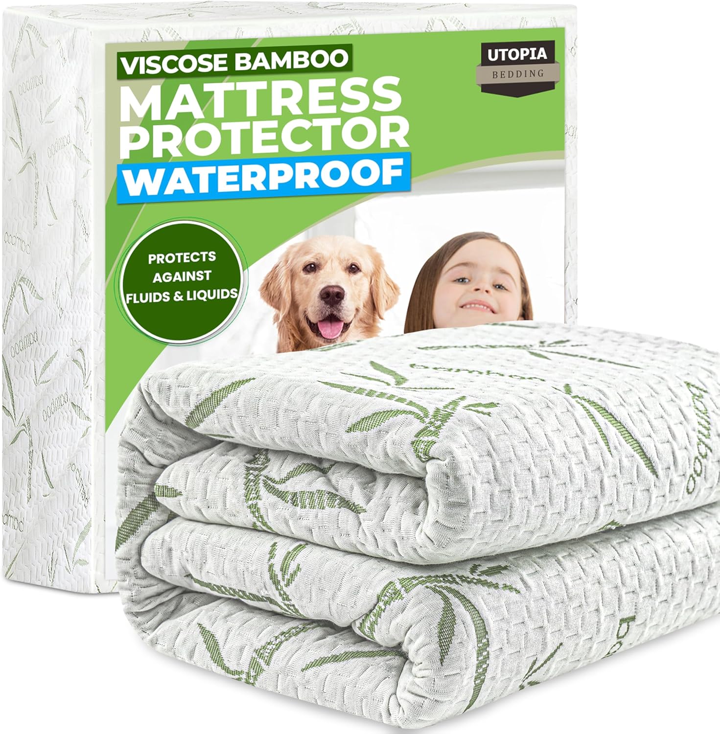 Utopia Bedding Waterproof King Size Mattress Protector - Premium 200 GSM Bamboo Viscose, Soft & Breathable