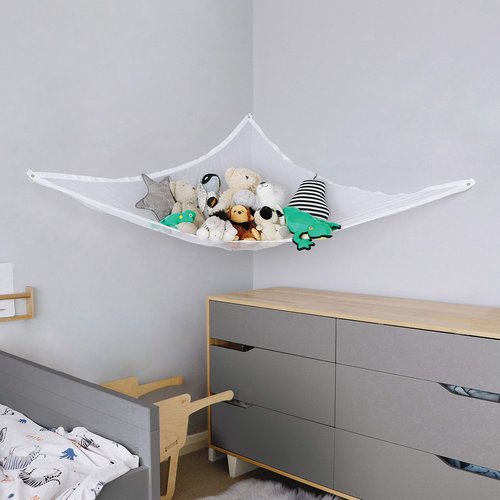 Little Chicks Plush Stuffed Animal Net Hammock -Corner Organizer and Toy Holder - Extra Large Hanging Storage for Kids Bedroom