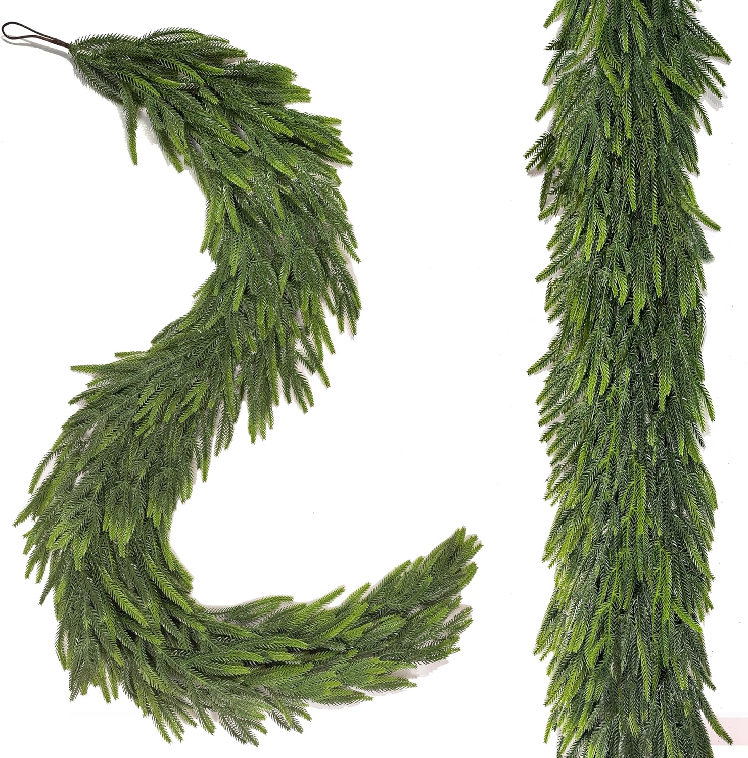 Norfolk Pine | 6 Ft Realistic Christmas Garland - Faux Winter Decor for Mantle, Table, Stairs & More