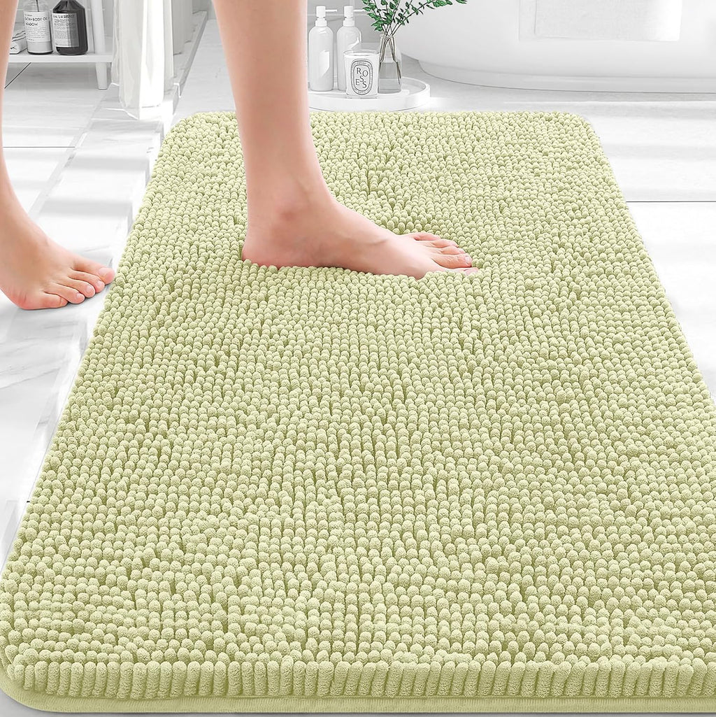 OLANLY Bathroom Rugs - Extra Soft Chenille Bath Mats | Quick-Dry, Machine Washable, 36x24, Vanilla