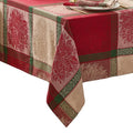 Elrene Home Fashions Prestige Poinsettia Jacquard Woven Cotton Christmas/Holiday Rectangle Tablecloth, 60"X84"