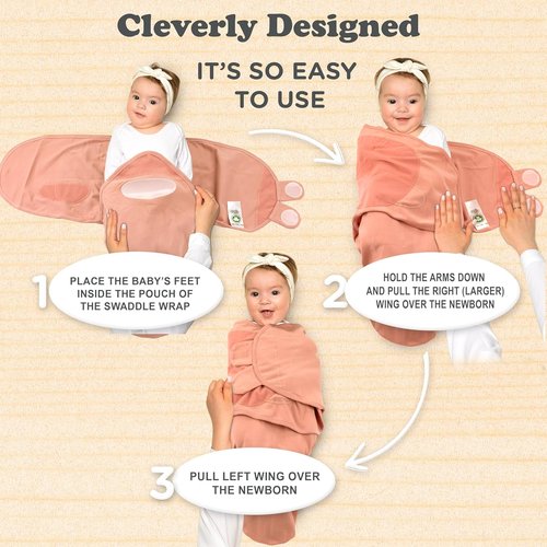 Bublo Baby Newborn Swaddle Sleep Sacks - 100% Organic Cotton, 0-3 Months, 3-Pack for Boys & Girls