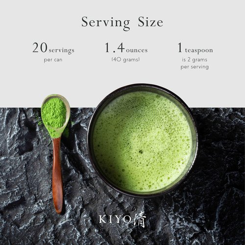 Kiyo Matcha Organic Classic Grade Chiba No Shiro Matcha - Pure Japanese First Harvest Organic Ceremonial Grade Matcha Green Tea Powder from Kagoshima, Japan (40g/1.41oz)