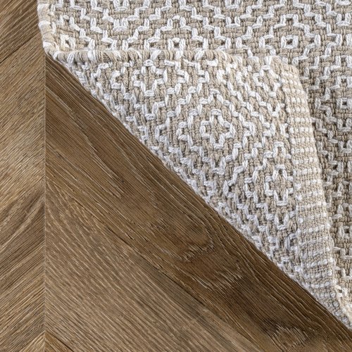 nuLOOM Lorretta Geometric Cotton Runner Rug, 2' 6" x 6', Taupe, Rectangular, 0.2" Thick
