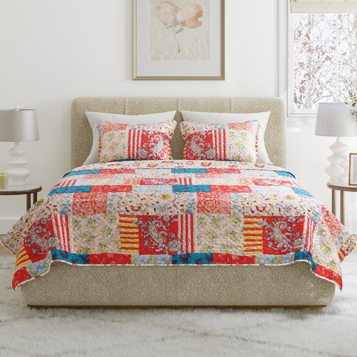 Lavish Home 3 Piece Mallory Quilt Set - Full/Queen