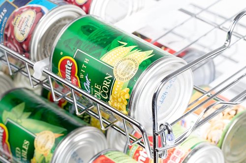 Che'mar Can Organizer - Stackable Rack for 36 Cans | Chrome Canned Food Storage for Pantry & Kitchen