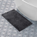 Laura Ashley Butter Chenille Bath Rug, Absorbent Shaggy Bathroom Mat, Non Slip Plush Carpet Rugs for Tub and Sink - (20" x 34") Charcoal