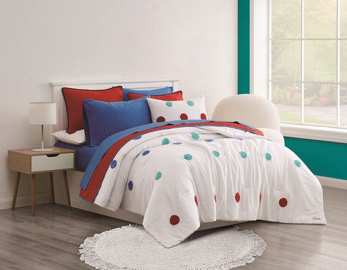 Crayola Cotton Percale Solid Blue Twin 3 Piece Sheet Set