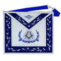 Master Mason with Embroidered Border Masonic 100% Lambskin Apron [Blue & White]