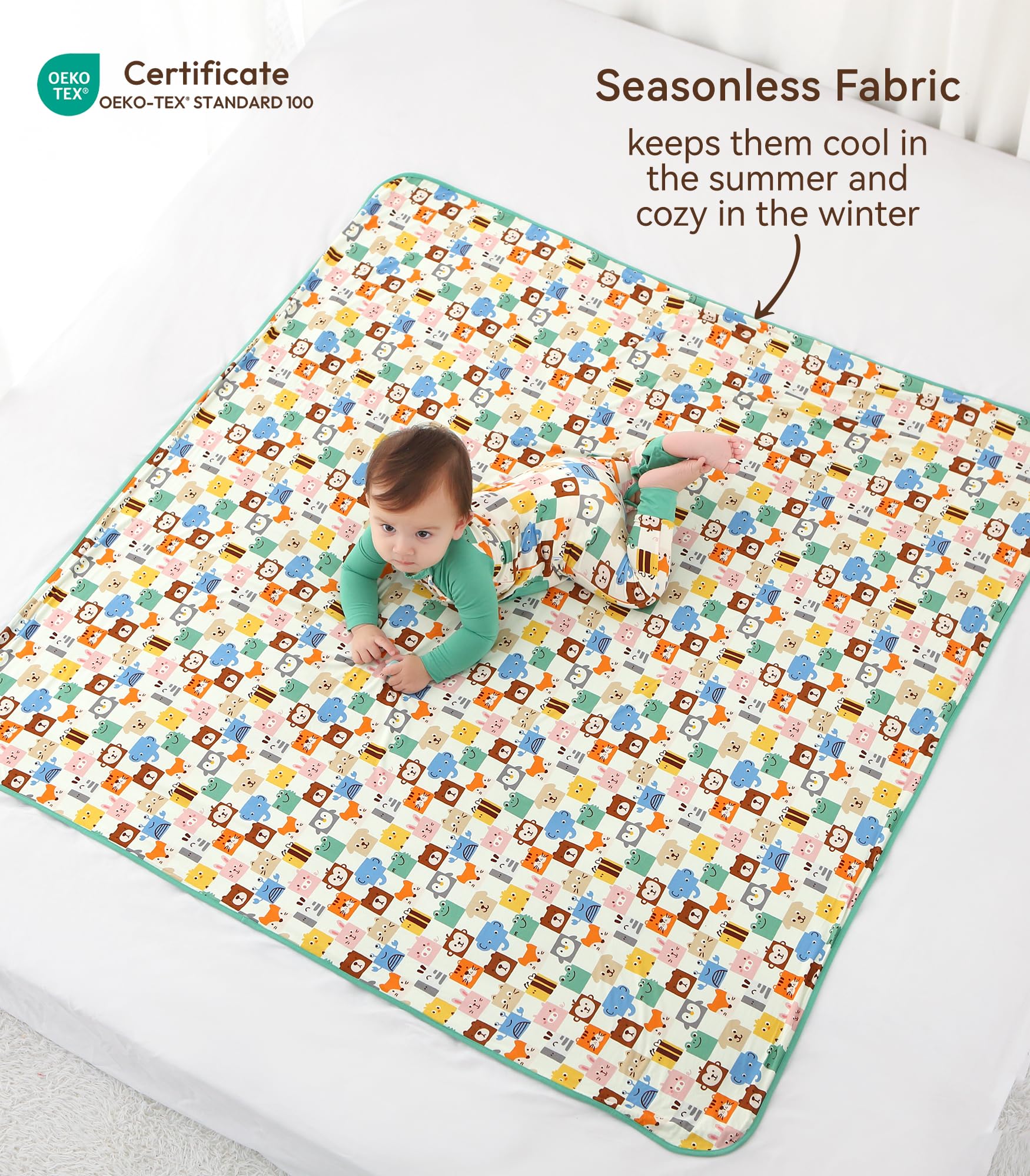DREAMHALO Premium Baby Blankets, Soft Viscose from Bamboo Blanket for Boys and Girls, Nursery Crib Bedding Quilt for Newborn and Toddler, Cooling for Hot Sleepers 50'' x 50'' Bear