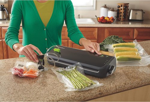 FoodSaver Vacuum Sealer Machine - Starter Bags & Rolls Included | Preserve Freshness Effortlessly