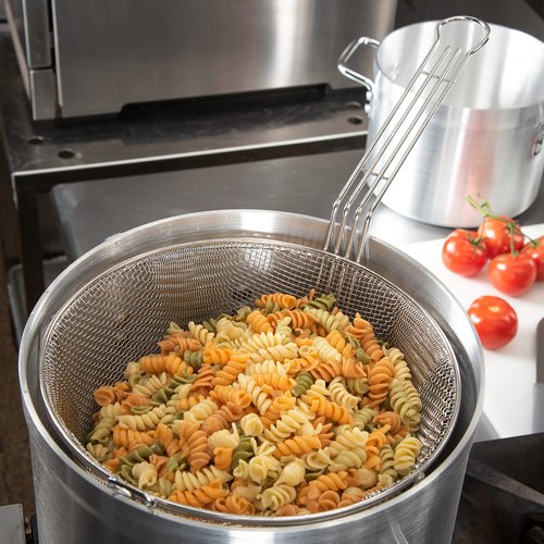 Carlisle FoodService Products Chrome Plated Steel Mesh Fryer Basket, 11.25" Diameter x 6.25" Depth