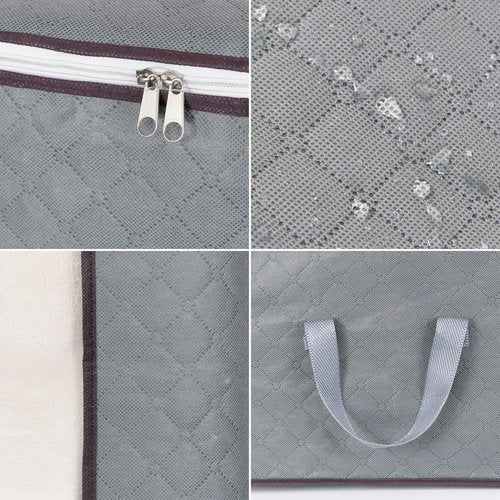 Combocube Zippered Storage Bags - 3 Pcs for King Comforter, Bedding & Clothes | Large Clear Window & Carry Handles