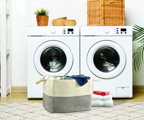 Artesa Rope Woven Laundry Storage Basket Bin, 22 Inch