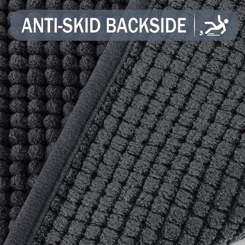 Exclusivo Mezcla Bathroom Rugs - Extra Soft Chenille Mat, Quick Dry & Machine Washable | 24x36, Grey