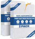 Utopia Bedding King Size Mattress Protector - Waterproof Terry Cover with Deep Pockets | 2 Pack, Soft & Breathable