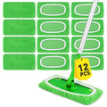 12Pcs Reusable Microfiber Mop Pads Compatible with Sweeper Mops,Dry Sweeping Cloths & Wet Mopping Pads Refills,Washable Mop Pads for Floor Cleaning