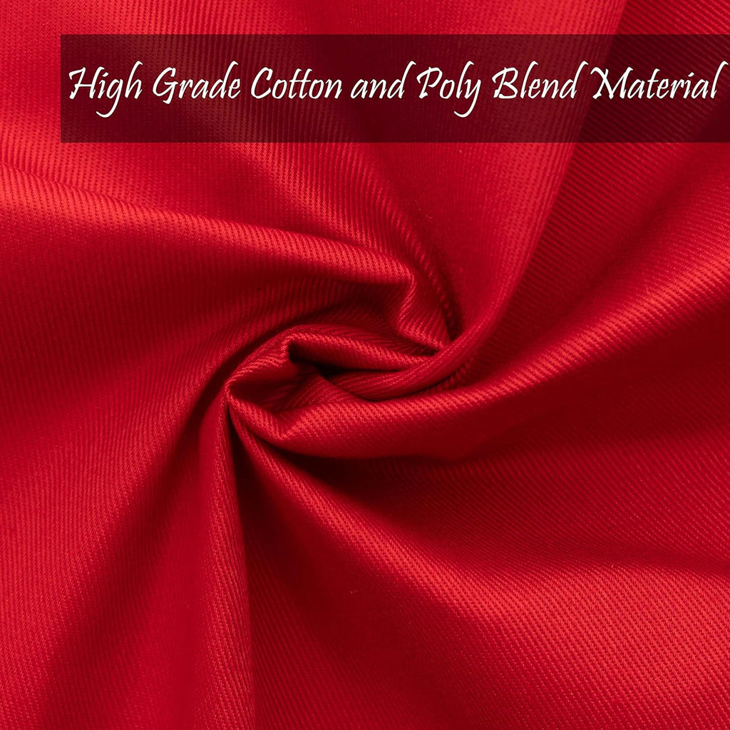 PERLLI Christmas Red Cloth Dinner Napkins - 12 Pack, 18x18 Inches, Soft Cotton Blend, Washable & Reusable