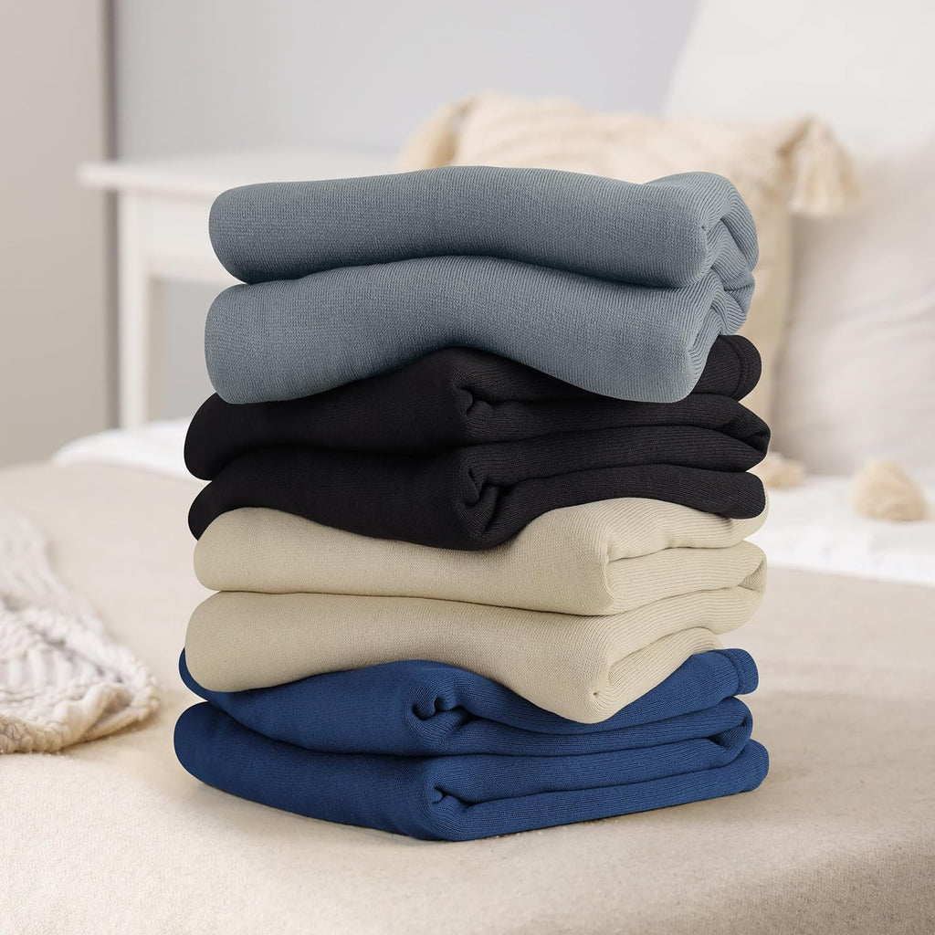 Utopia Bedding Knit Blanket - Soft Lightweight Jersey Queen Size (90x90 Inches) - Navy Color for Bed & Couch