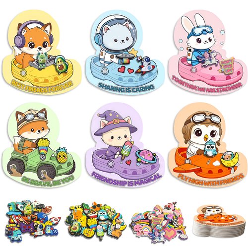Classroom Exchange Valentine Cards 30 Pcs with 60 Cute Shoe Charms, Class Valentines Day Cards for Kids, Students Valentine Party Favors for Boys and Girls, Funny Valentines Bulk for School Classmates