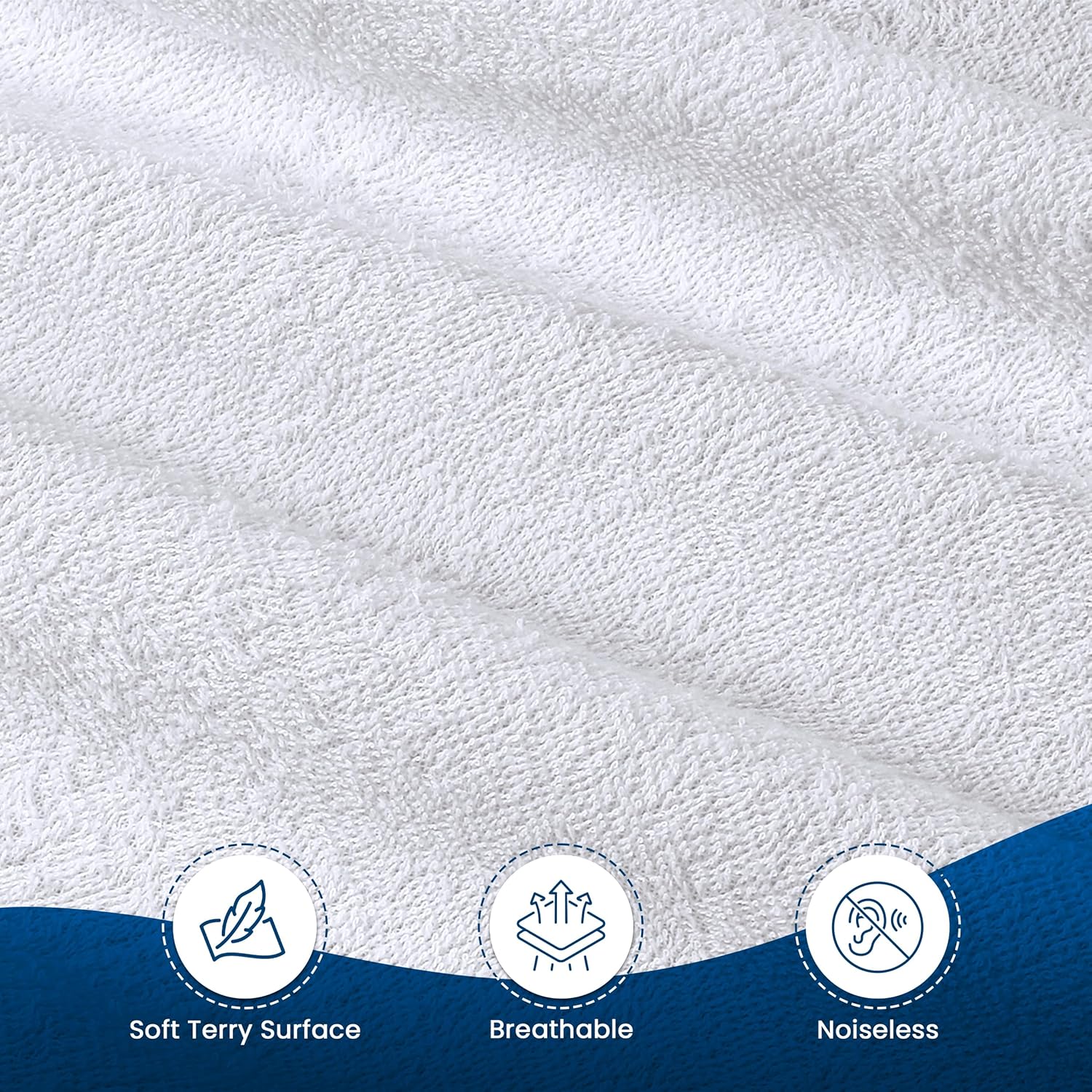 Utopia Bedding King Size Mattress Protector - Waterproof Terry Cover with Deep Pockets | 2 Pack, Soft & Breathable