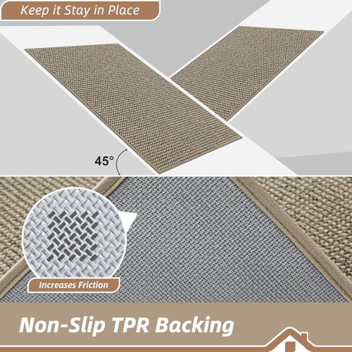 BEQHAUSE Dirt Trapper Door Mat - Non-Slip, Washable, Absorbent Entrance Mat | 24" x 36", Light Beige