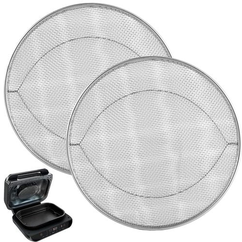 WEBROIL 2-Pack Splatter Shield for Ninja FG551 DG551 BG500A Foodi Air Fryer Accessories, Stainless Steel Splash Guard Replacement Parts for Ninja 6 in 1 Smart XL Indoor Grill, Foodi XL Mesh Screen