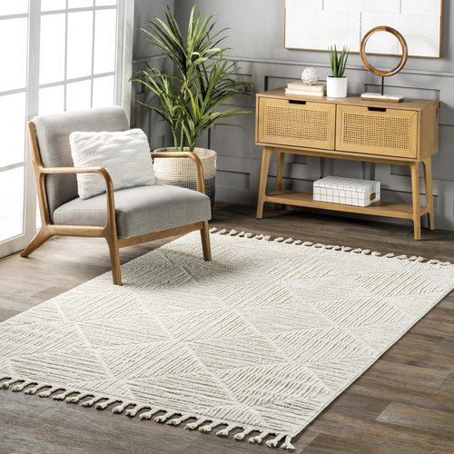 Nuloom Kerry Cream, 3' x 5', Geometric, Soft and Cozy, High Traffic, Stain Resistant, Easy Clean, Durable Area Rug for Bedroom, Living Room, Dining Space, Den, Foyer, Entryway