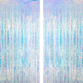 MALANKU Iridescent Streamers - Fringe Tinsel Backdrop Curtain for Mermaid Birthday Parties | 2 Packs, 3.3ft x 6.5ft