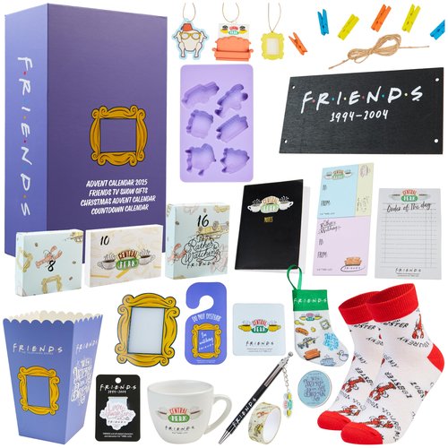Get Trend Friends TV Show Advent Calendar 2025 for Women, Men, Christmas Countdown Calendar with 24 Days of Surprises, Funny Gifts for Adults