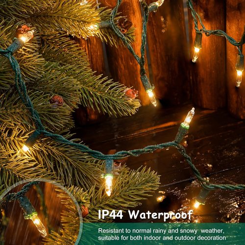 HEYFUNi Clear Christmas Lights - 50 Count 13 Feet Mini String Lights for Indoor/Outdoor Holiday Decor | Green Wire