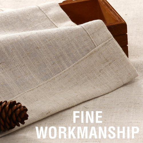H.VERSAILTEX Linen Fabric Curtains for Living Room, 96 Inches Long, Light Filtering Privacy Drapes with Grommet, Farmhouse Textured Curtain 2 Panels Set, 52" W x 96" L, Linen