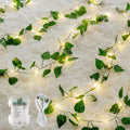 woohaha Vine with Fairy Lights,23ft 73LED Ivy String Light with Battery Operated,Leaf Light for Bedroom, Room, Wall, Garden, Party, Wedding Decor (Warm White)