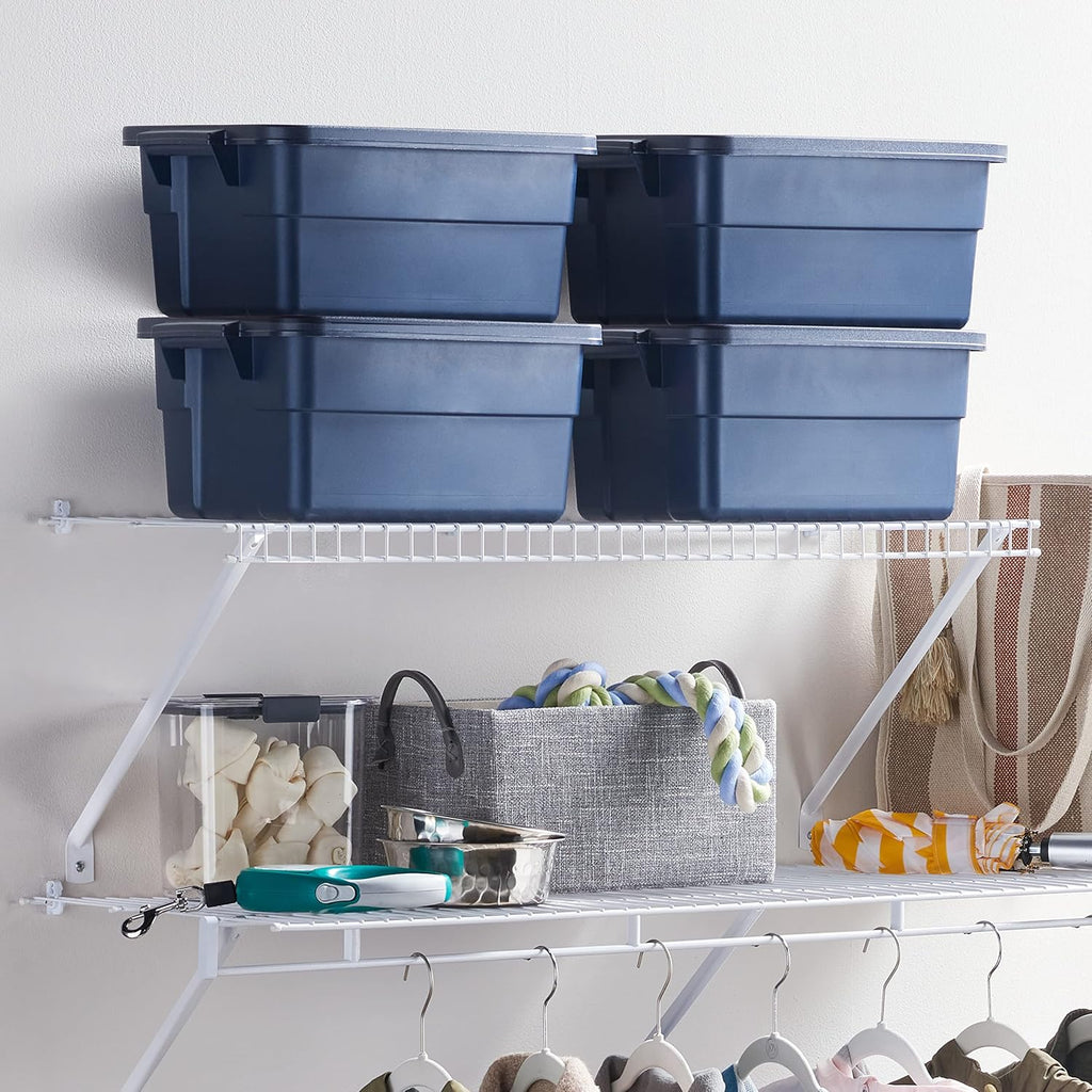 Rubbermaid Direct Wall Shelf - 3 Ft. Wide Wire Shelving Organizer with Mounting Hardware | White for Home & Laundry