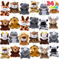 JOYIN 24 Pcs Mini Safari Animal Plush Toys (24 Units 3" Each), Animals Keychain Decoration for Kids, Small Stuffed Animal Bulk for Kids, Carnival Prizes, School Gifts, Easter Party Favor Goodie Bags