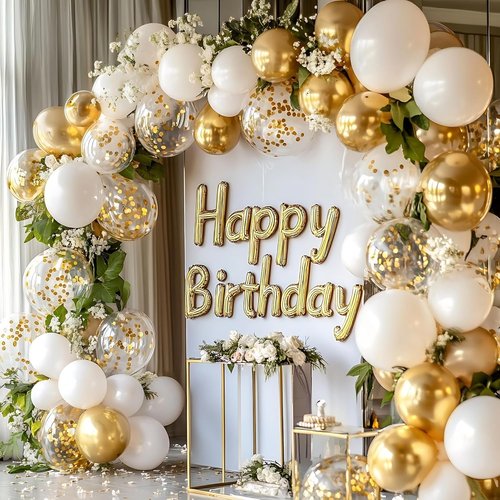 Gold Balloons | 60 PCS Metallic 12-Inch Gold Balloons for Birthday, Baby Shower & Party Decor