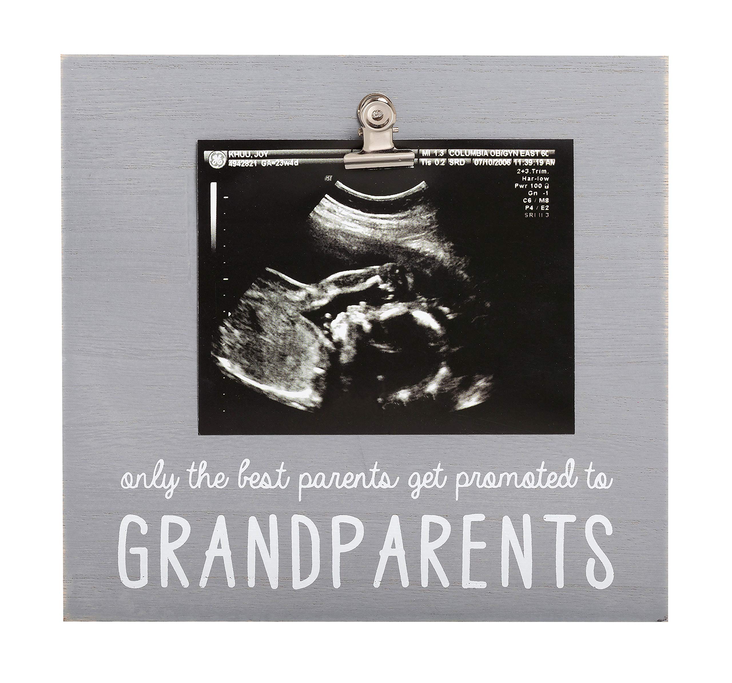 Pearhead Grandparents Pregnancy Announcement Sonogram Picture Frame, Ultrasound Photo Gift and Pregnancy Reveal Keepsake for Grandmothers and Grandfathers, Distressed Gray