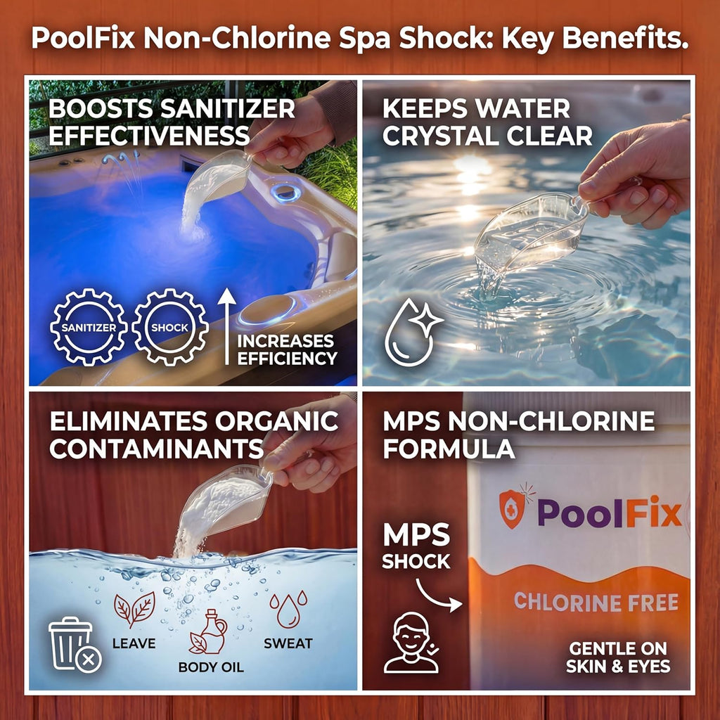 Non-Chlorine Spa Shock - Chlorine-Free Hot Tub Oxidizer for Clear Water & Odor Elimination - 5 lb