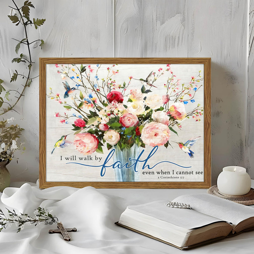 Dytila Bible Verses Wall Decor - Wood Framed 16x24 Inch Scripture Wall Art, Floral spiritual Paintings, Inspirational Religious Canvas Prints, Christian Faith Based Gifts for Home & Office