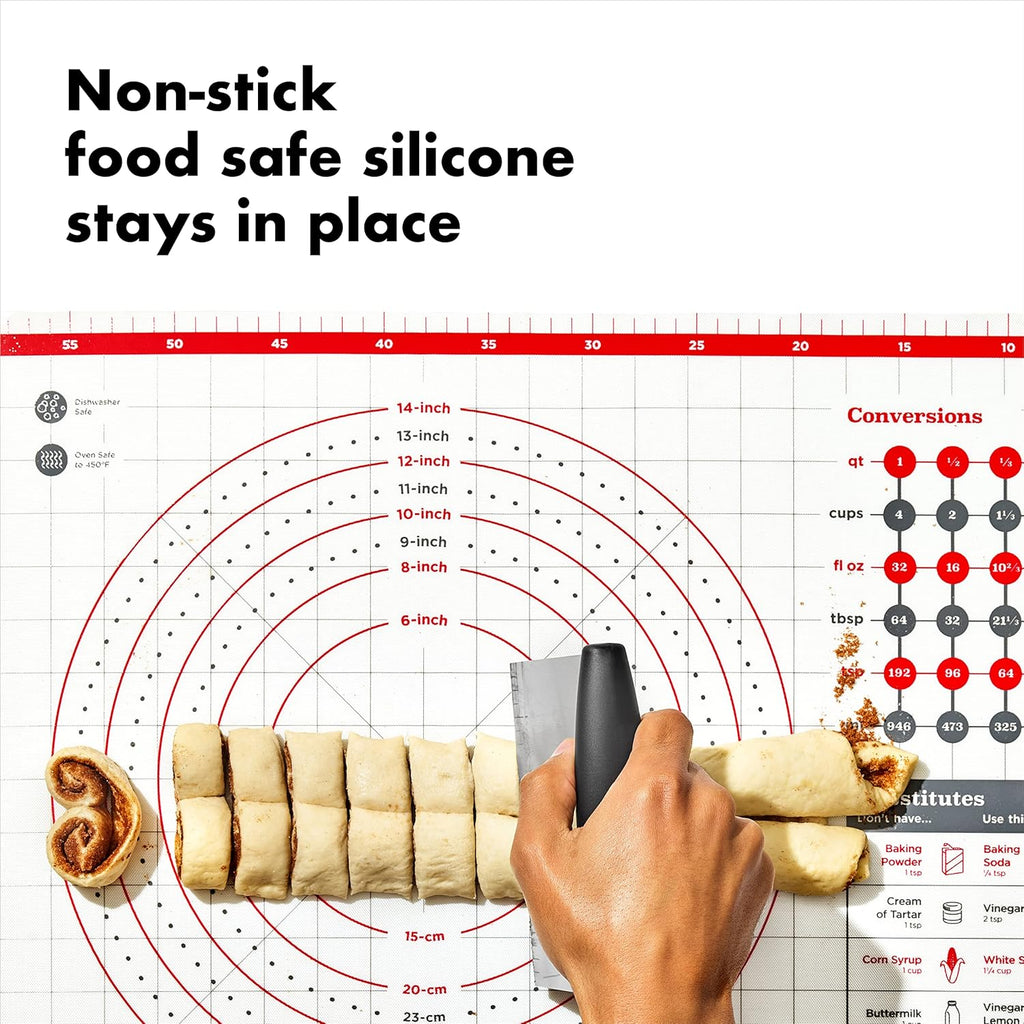 OXO Good Grips Silicone Pastry Mat - Non-Slip Design with Built-In Measurements for Precision Baking