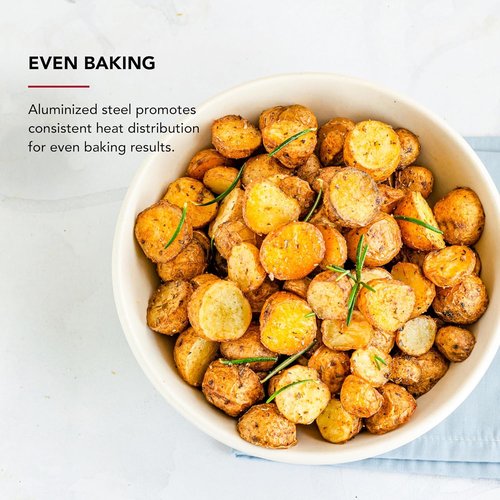 KitchenAid Nonstick Aluminized Steel Baking Sheet - 9x13in, Contour Silver | Pack of 6
