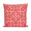 Creative Co-Op, Pink Cotton Pillow with Embroidered Design and Chambray Back, Natural