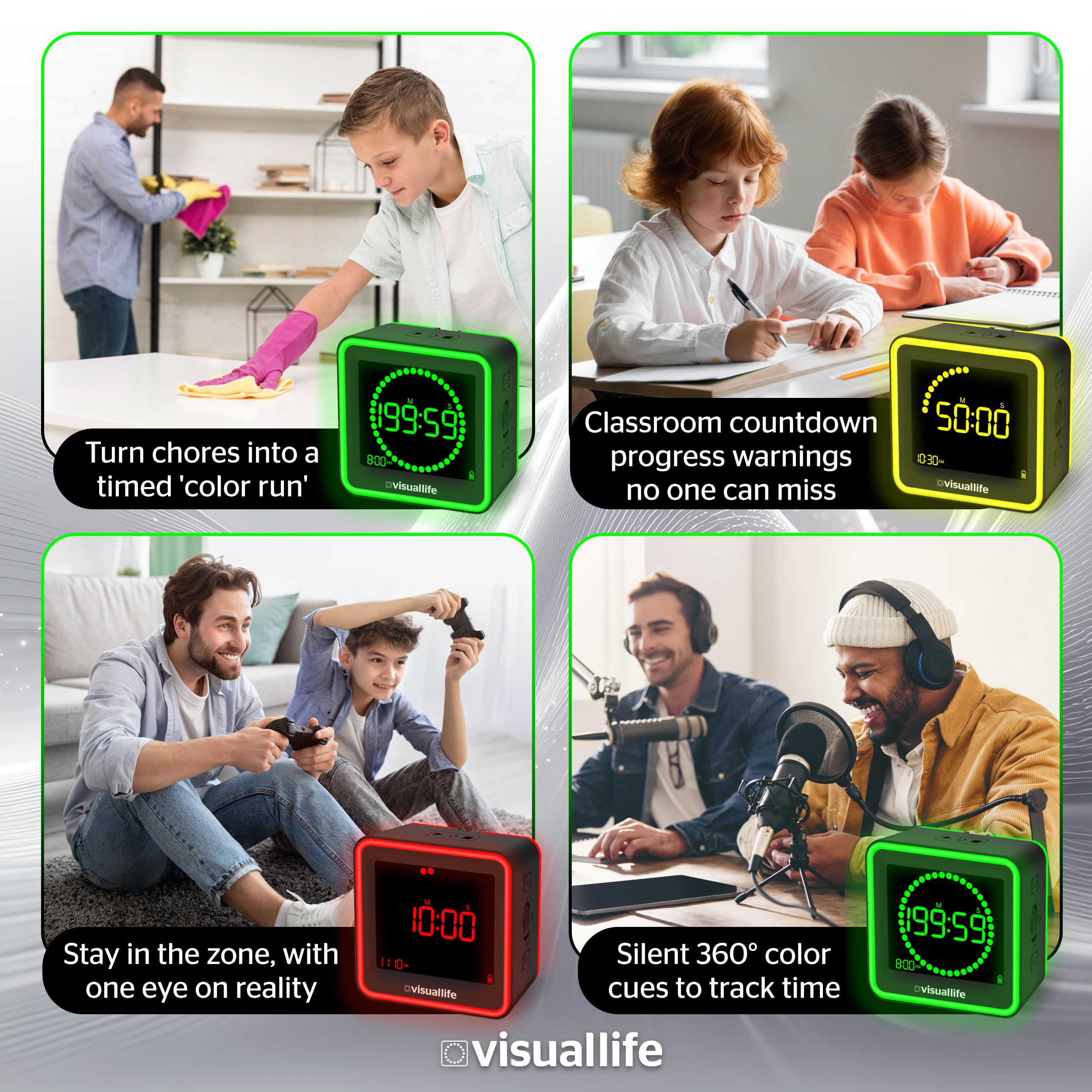 Visual Life Timer for Kids, Adults, ADHD, Autism & Dyslexia - New Timed Color Cues Anchor Focus, Track Progress & Guide Transitions - for Home, Teacher Classrooms, Homeschool, Business & Groups