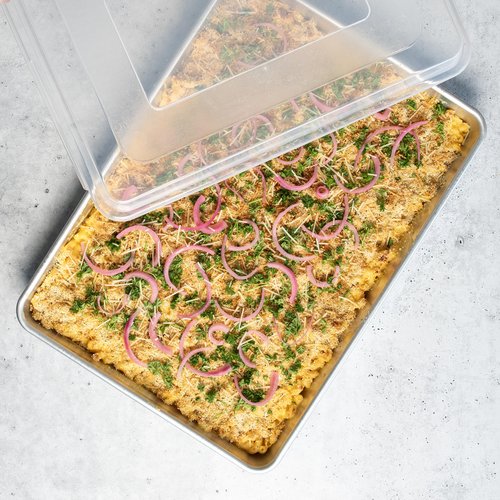 Nordic Ware Extra Large High-Sided Baking Pan, 21.1 x 15 x 2 inches, XL Big baking pan Natural Uncoated Aluminum, Reinforced Steel Rim Prevents Warping, Big Batch with Lid