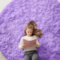 OLANLY Purple Round Rug - Soft & Fluffy 6 ft Circle Area Rug for Bedroom, Living Room & Nursery Decor