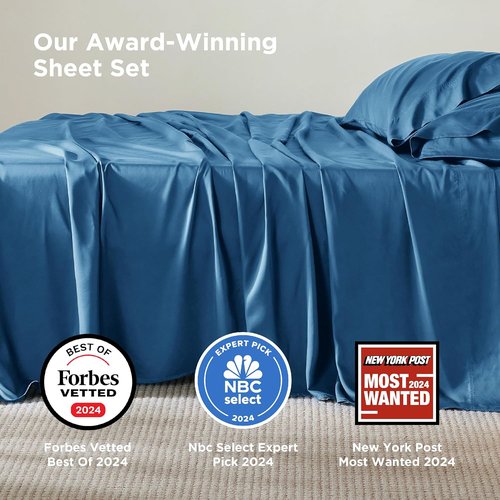 Bedsure Full Size Bed Sheets - Cooling Rayon Bamboo Fabric | Breathable & Soft, Deep Pocket Up to 16 Inches, Teal