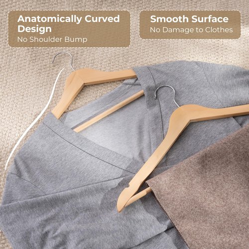 GRANNY SAYS Clothes Hangers for Closet, 30 Pack Wood Hanger, Heavy Duty Wooden Hangers for Coats, Suits, Pants, Natural Wood Color