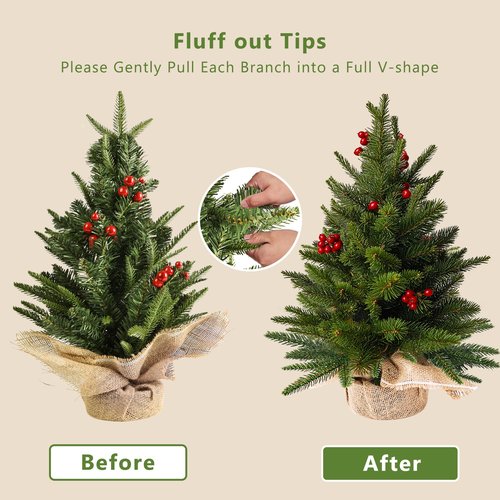 Brizled Smart Mini Christmas Tree, 22.8in DIY Smart-Lit Tabletop Tree with 75 LED RGB Lights, App/Voice Control 159+ Scenes Mini Xmas Tree USB C Music Small Tree Work with PD Power for Fireplace Desk